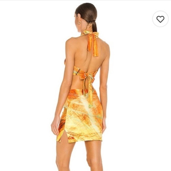 Farai London Gaia Mini Dress Canary Yellow Small - Picture 6 of 7